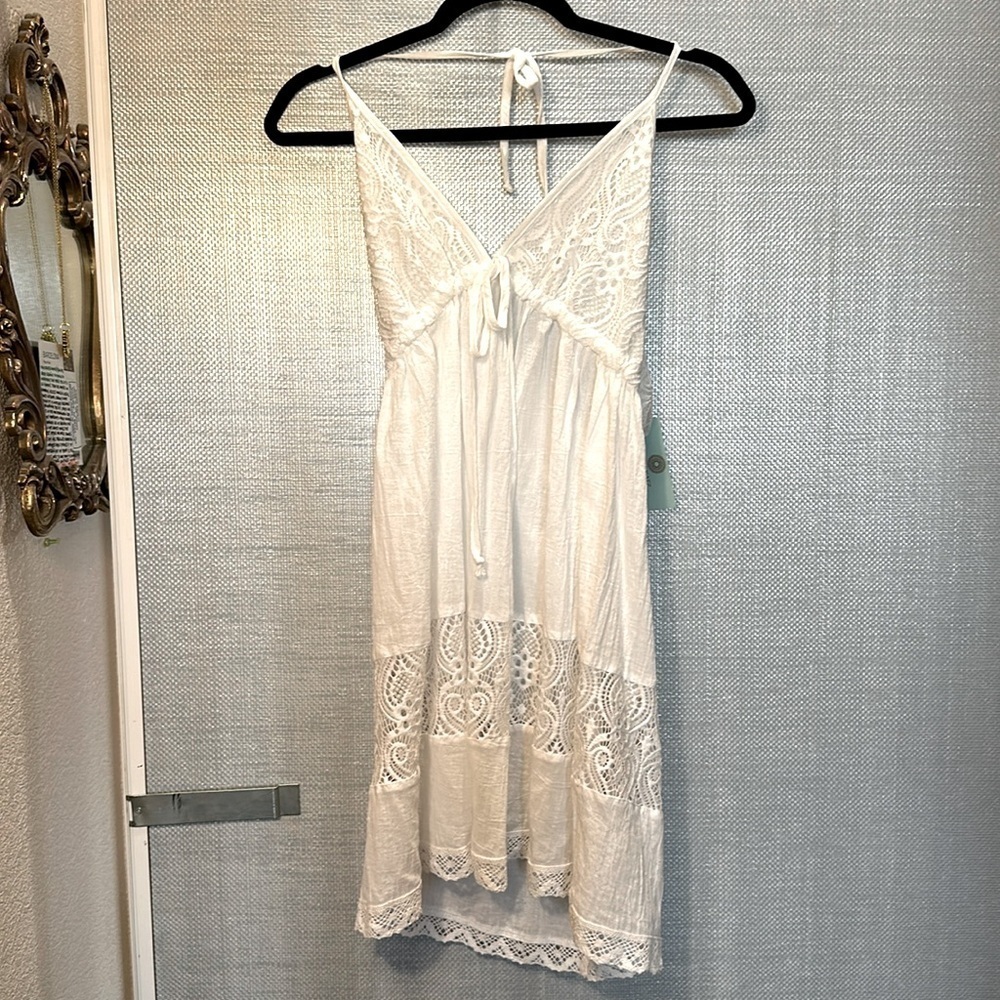 Debbie Katz April Dress Cotton gauze mini halter dress Size M